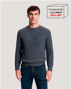 I8013 - Sweater Escote Redondo Punto Inglés
